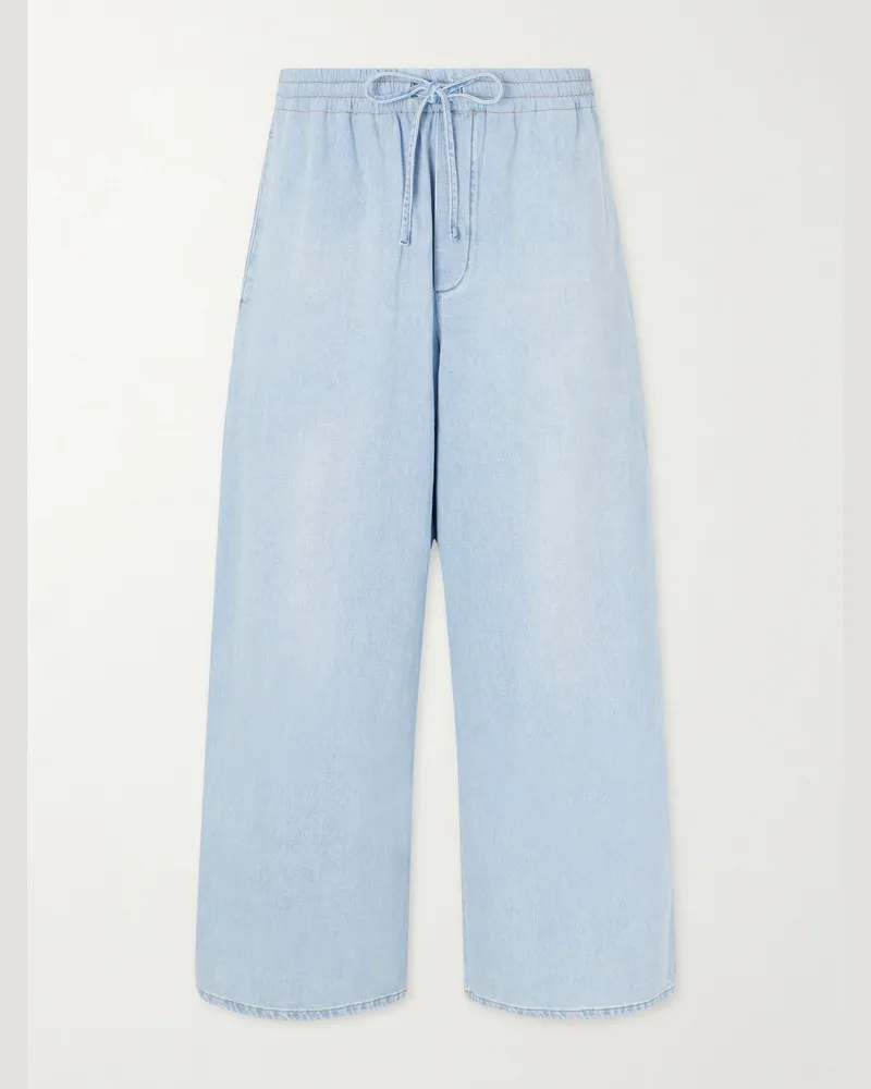 Loewe Paula Ibiza Wide-Leg Drawstring Jeans Blue