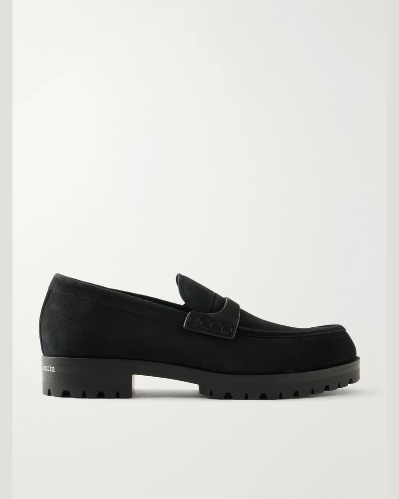 Christian Louboutin Cavavin Suede Loafers Black