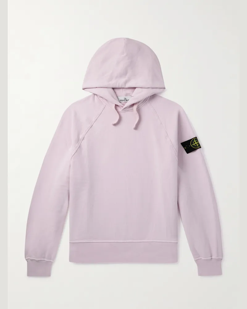 Stone Island Hoodie aus Baumwoll-Jersey mit Logodetail Pink
