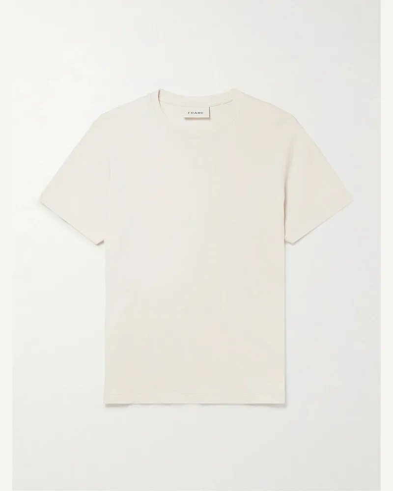 Frame Denim Duo Fold T-Shirt aus Baumwoll-Jersey Neutral