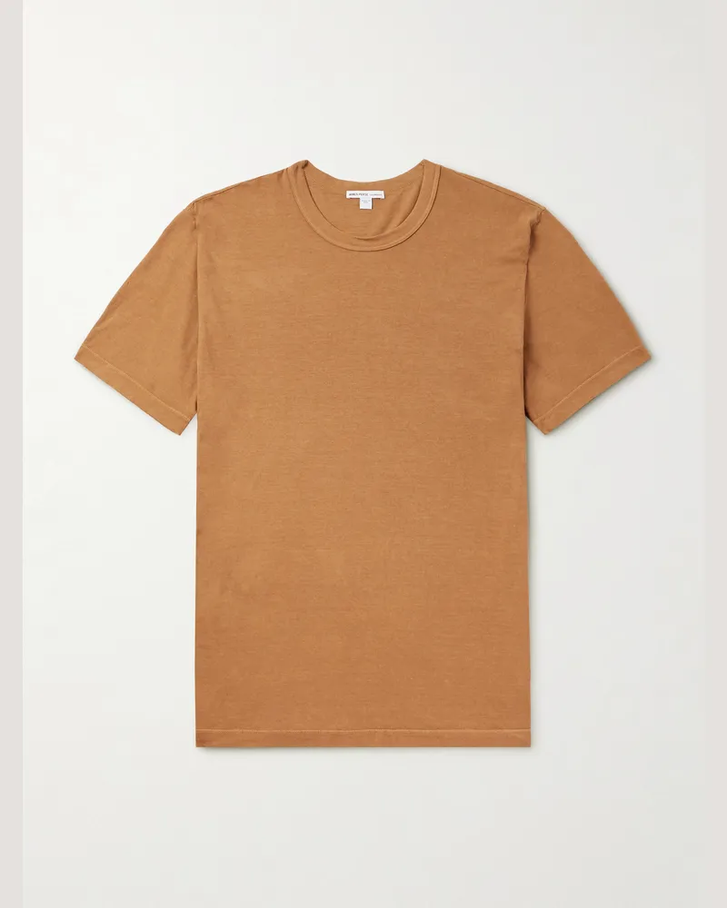 James Perse Combed Cotton-Jersey T-Shirt Brown