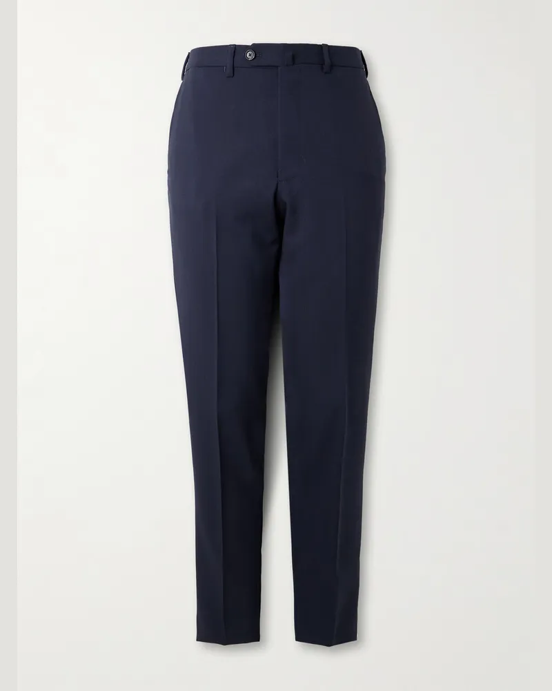 De Petrillo Slim-Leg Virgin Wool Suit Trousers Blue