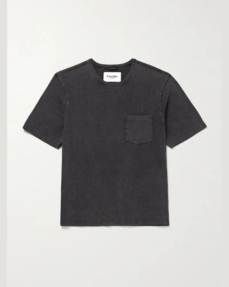 Corridor Garment-Dyed Cotton-Jersey T-Shirt Black