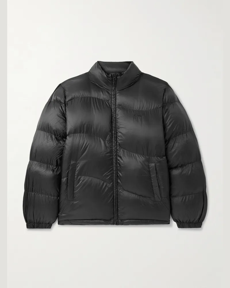 Dime Steppjacke aus wattiertem Nylon-Ripstop mit Logostickerei Schwarz