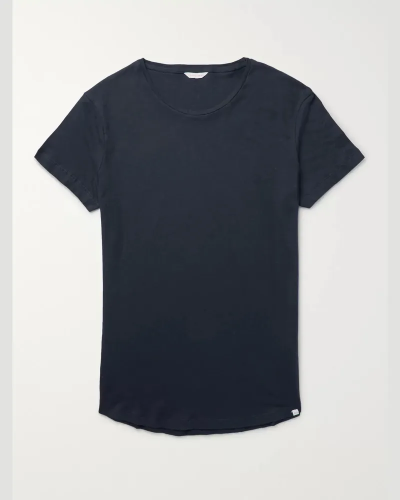 Orlebar Brown OB-T schmal geschnittenes T-Shirt aus Baumwoll-Jersey Blau
