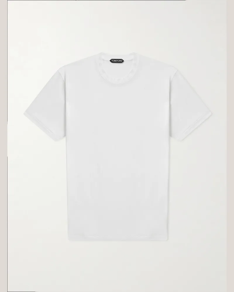 Tom Ford T-Shirt aus einer Lyocell-Baumwollmischung Weiß