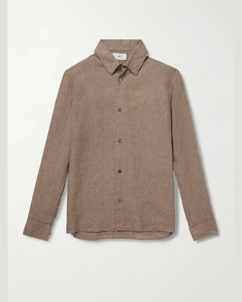 MR P. Hemd aus Leinen Braun