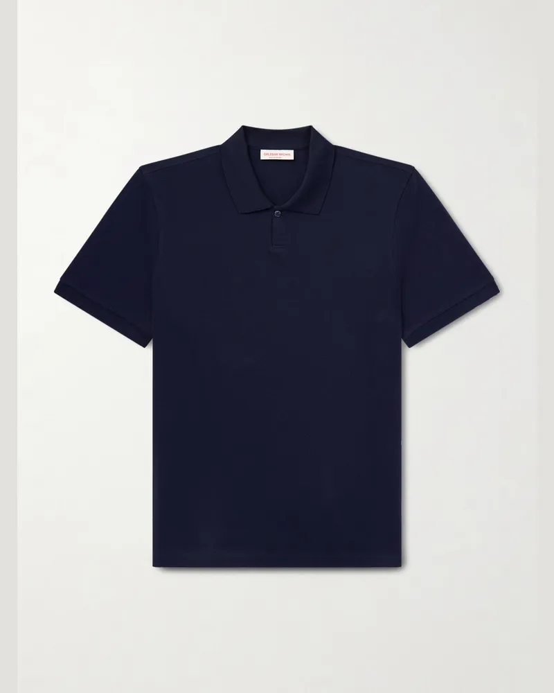 Orlebar Brown Bruno Organic Cotton-Piqué Polo Shirt Blue