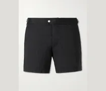 Gerade geschnittene, mittellange Badeshorts mit Paspeln