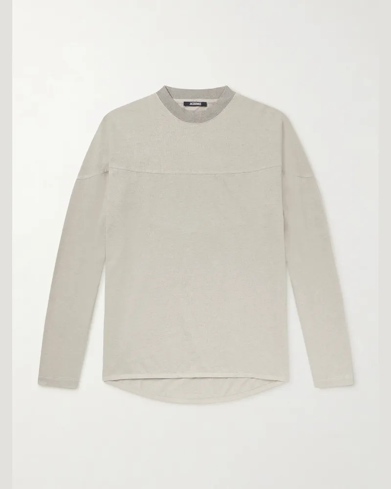 Jacquemus Paneled Cotton-Jersey T-Shirt Gray