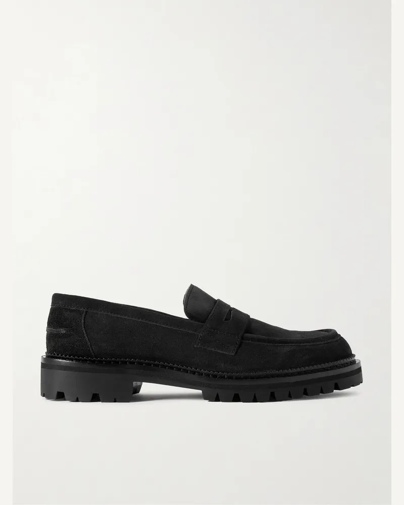 MR P. Jaques Pennyloafers aus Veloursleder Schwarz