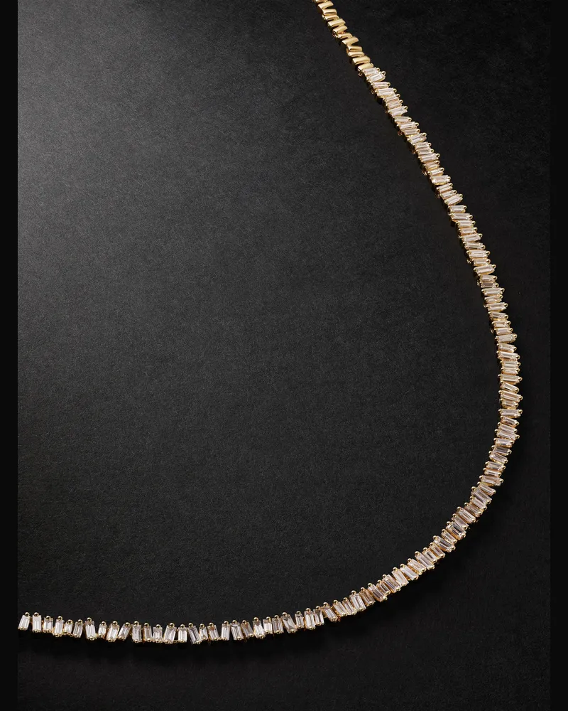 Suzanne Kalan Tenniskette aus 18 Karat Gold mit Diamanten Gold