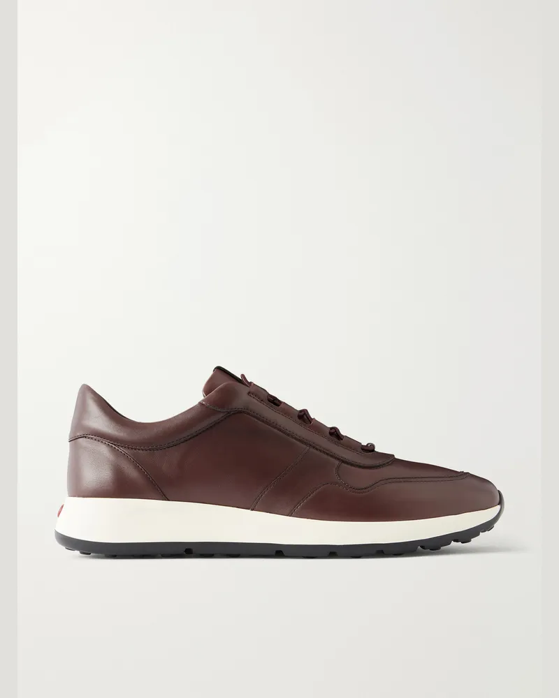 TOD'S Paneled Leather Sneakers Brown