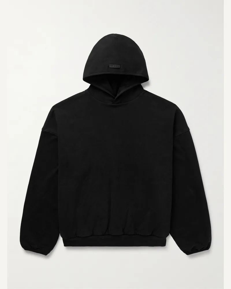 Fear of God Hoodie aus Baumwoll-Jersey mit Logoapplikation Schwarz