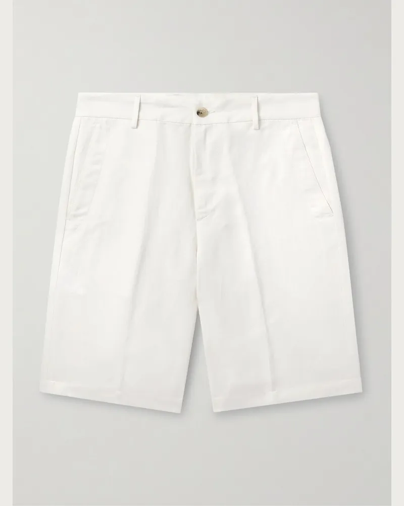 Canali Shorts aus einer Leinen-Seidenmischung Weiß