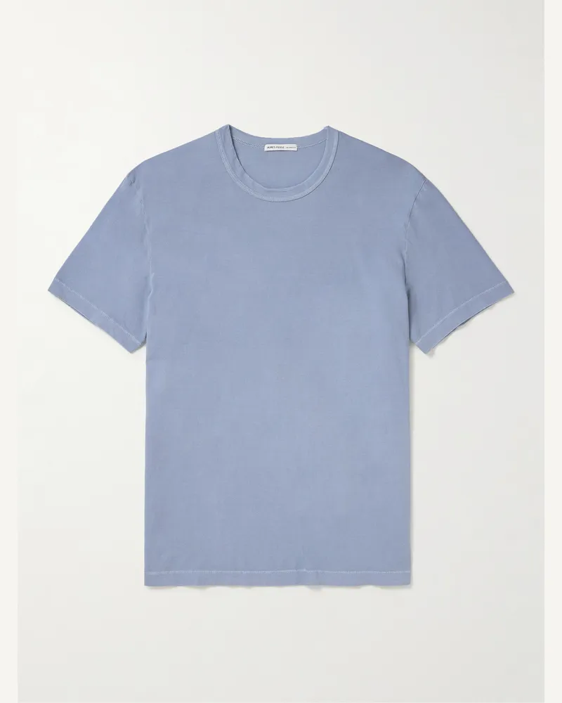 James Perse Combed Cotton-Jersey T-Shirt Blue
