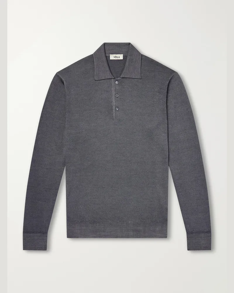 Altea Virgin Wool Polo Shirt Gray