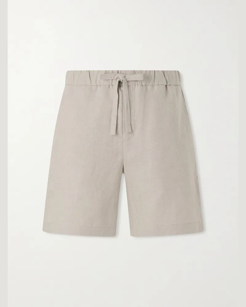 De Bonne Facture Traveler Straight-Leg Linen Shorts Neutrals