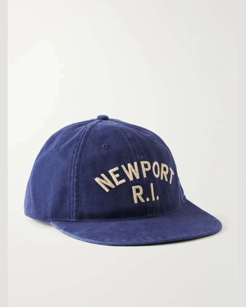 Ralph Lauren Embroidered Cotton-Twill Baseball Cap Blue
