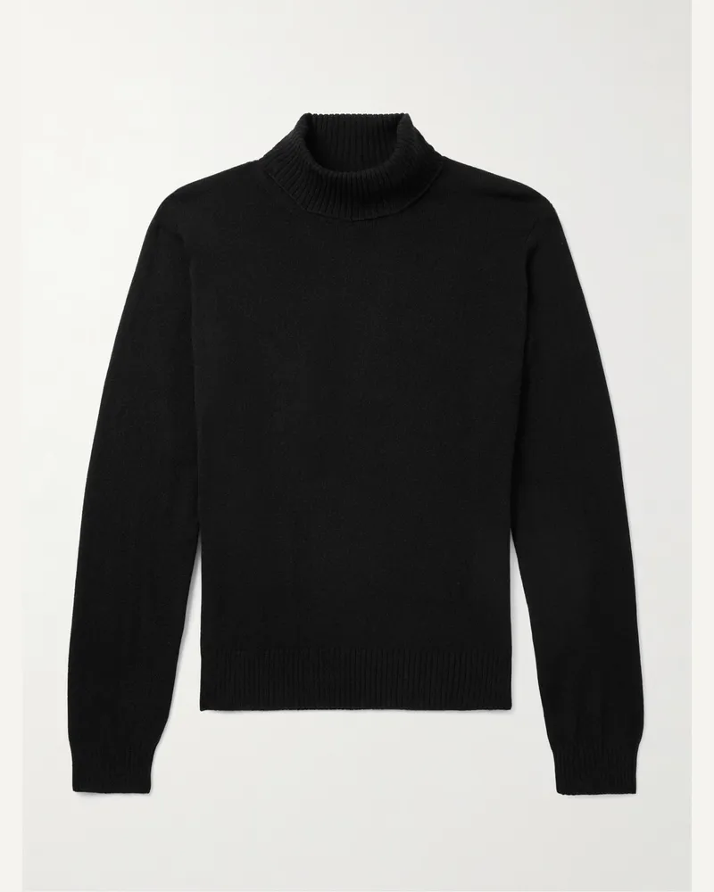 Rubinacci Rollkragenpullover aus Kaschmir Schwarz