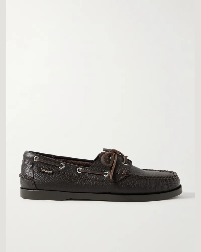 G.H. Bass & Co. Jetty II Bootsschuhe aus vollnarbigem Leder Braun