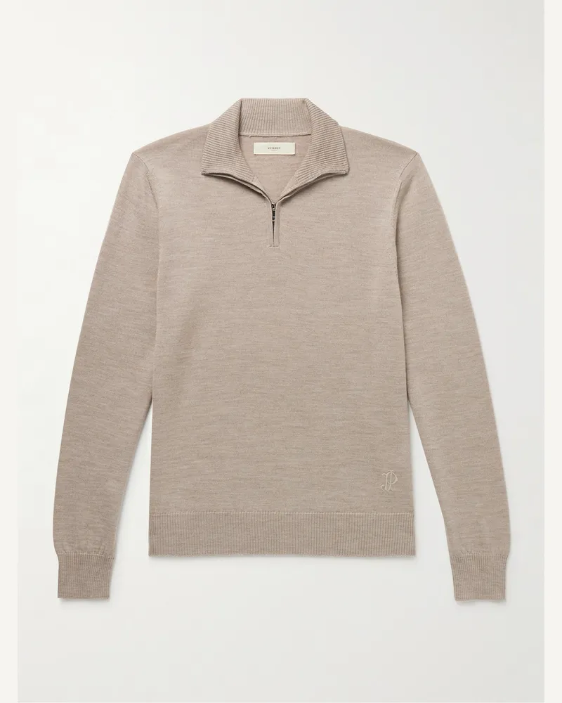 PURDEY Linton Wool Half-Zip Sweater Brown