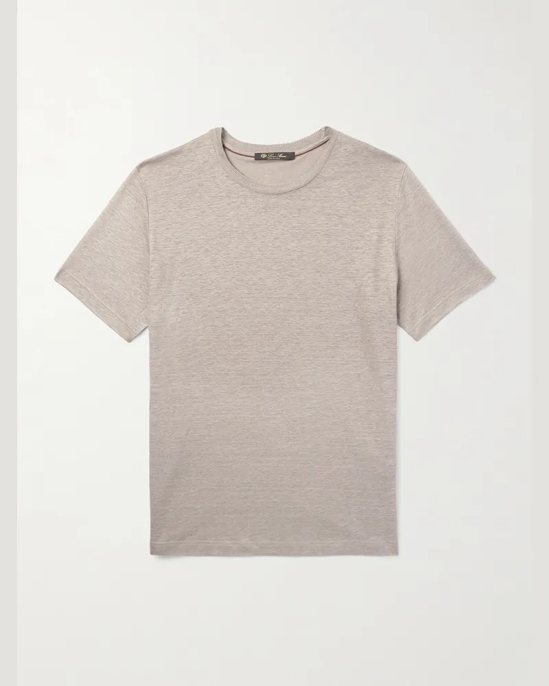 Loro Piana T-Shirt aus Leinen Neutral