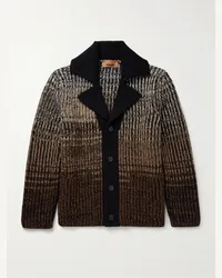 Missoni Cardigan aus Wolle in Rippstrick mit Farbverlauf Braun