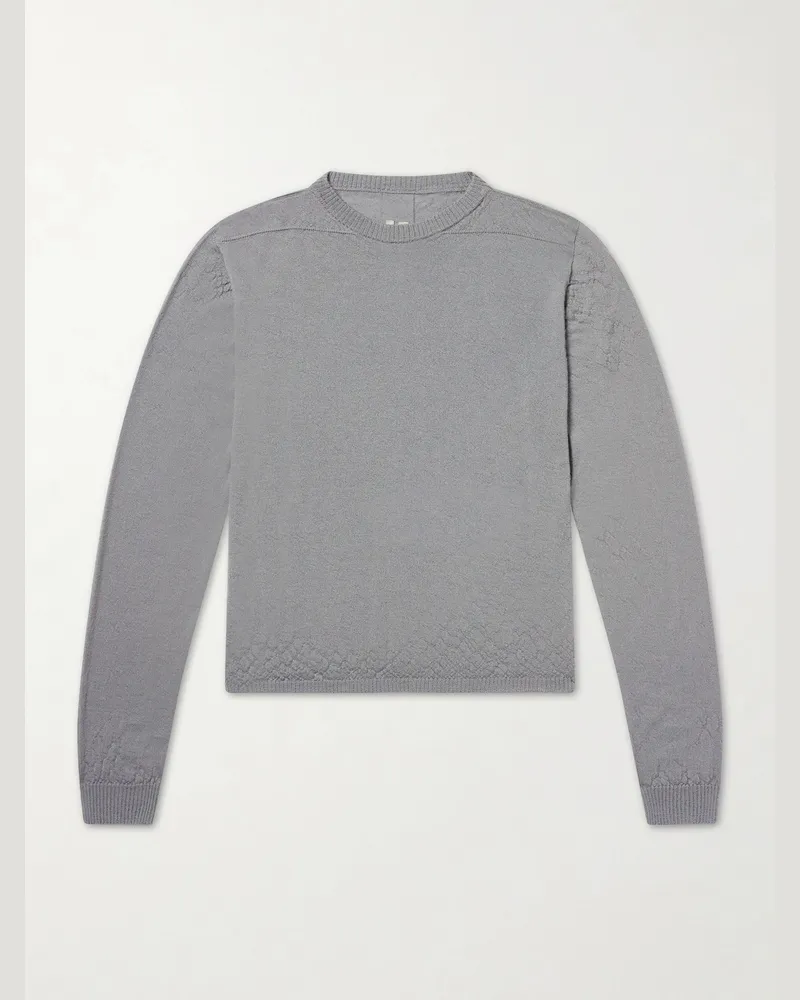 Rick Owens Schmal geschnittener Pullover aus Loden aus Kaschmir Grau