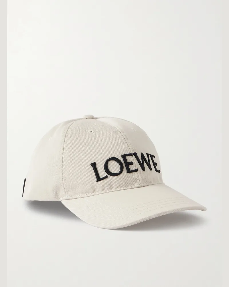 Loewe Louis Wain Baseballkappe aus Baumwoll-Twill mit Logostickerei Weiß