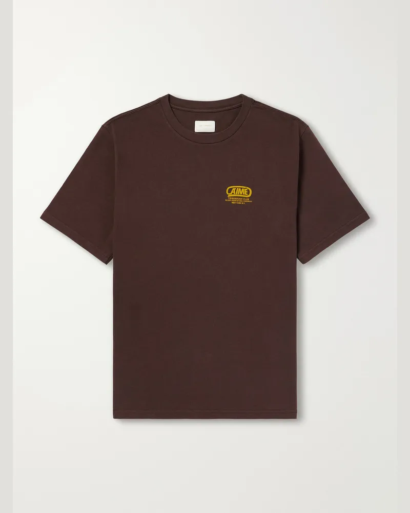 Aimé Leon Dore Cycle Classic Logo-Print Cotton-Jersey T-Shirt Brown
