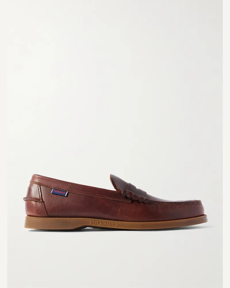 Sebago Dolphin Pennyloafers aus gewachstem Leder Braun