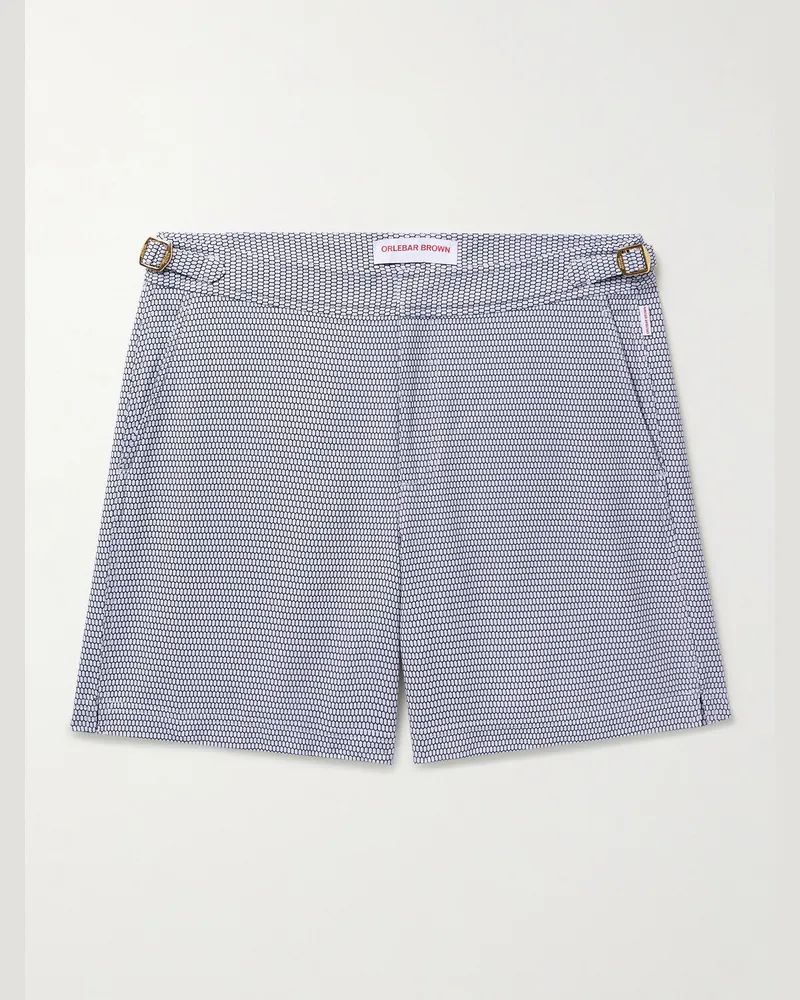 Orlebar Brown Bulldog X Fenella Slim-Fit Mid-Length Jacquard Swim Shorts Blue
