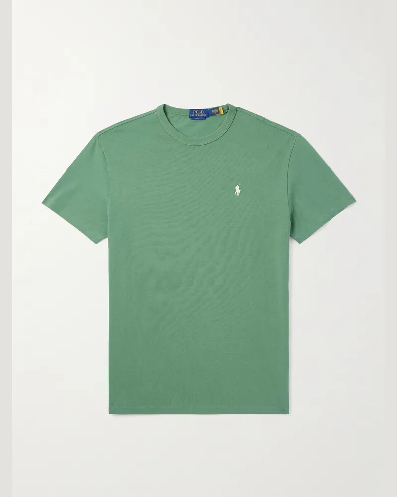 Ralph Lauren T-Shirt aus Baumwoll-Jersey mit Logostickerei Grün