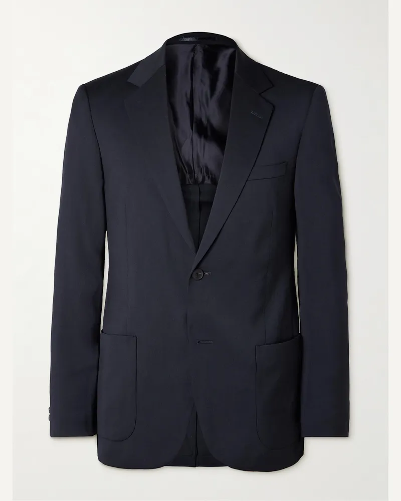 MR P. Schmal geschnittenes Sakko aus Woll-Twill Blau