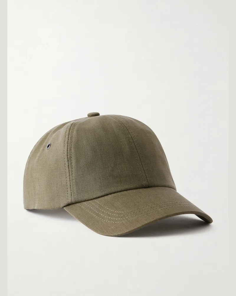 Paul Smith Linen Baseball Cap Green