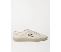 SL/06 Court Classic Sneakers aus Canvas in Distressed-Optik mit Lederbesatz und Logostickerei