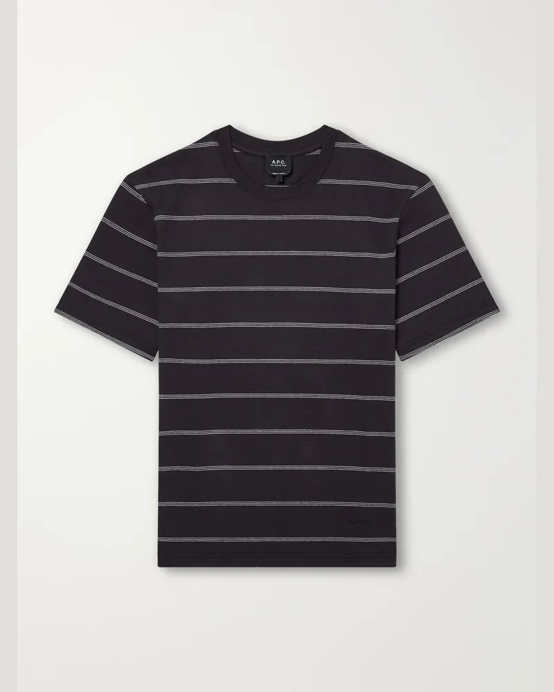 A.P.C. Ali Striped Cotton-Jersey T-Shirt Black