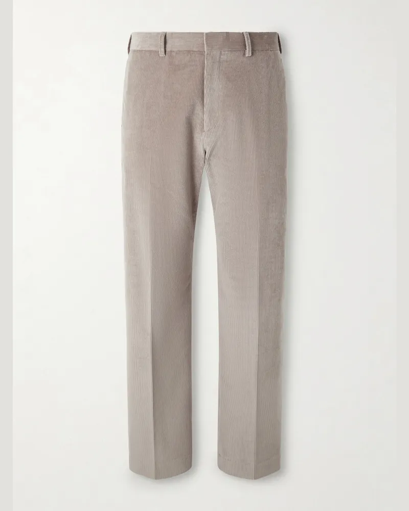 Paul Smith Straight-Leg Cotton-Stretch Corduroy Suit Trousers Neutrals