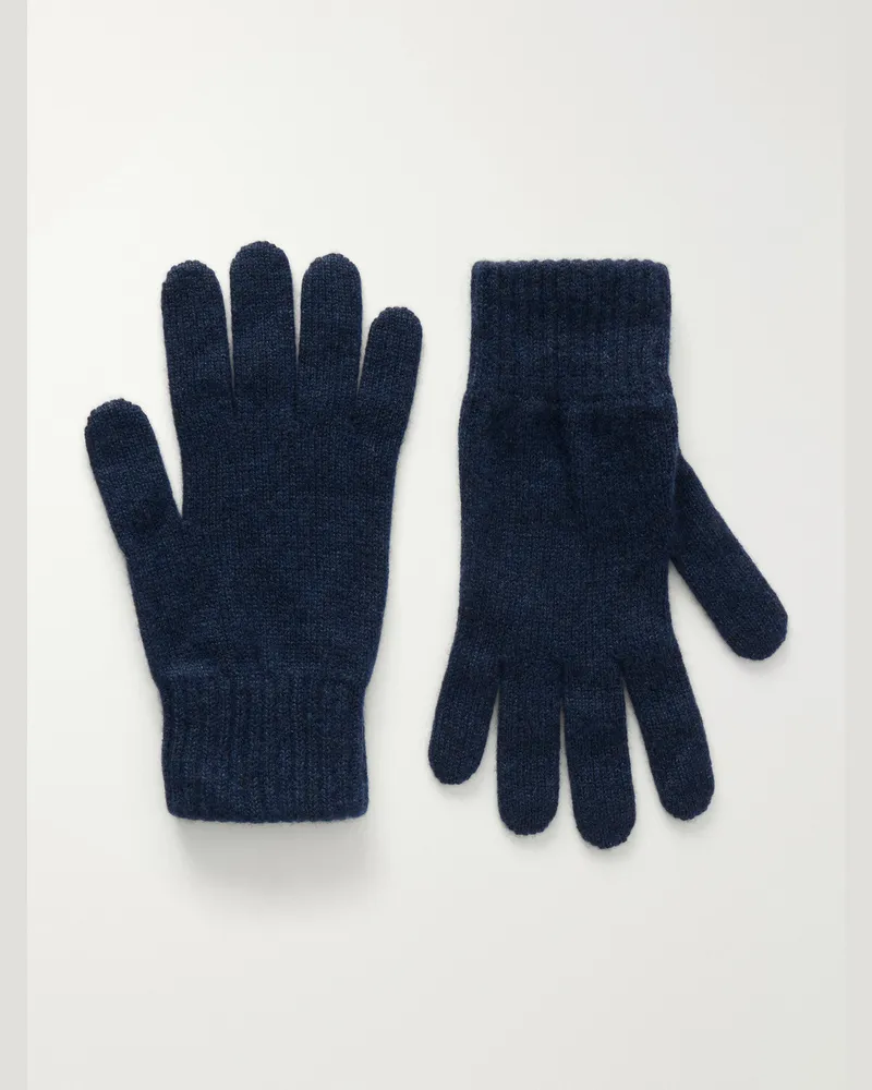 Johnstons of Elgin Patrick Cashmere Gloves Blue