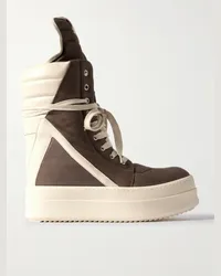 Rick Owens Mega Geobasket Sneakers aus Leder Braun