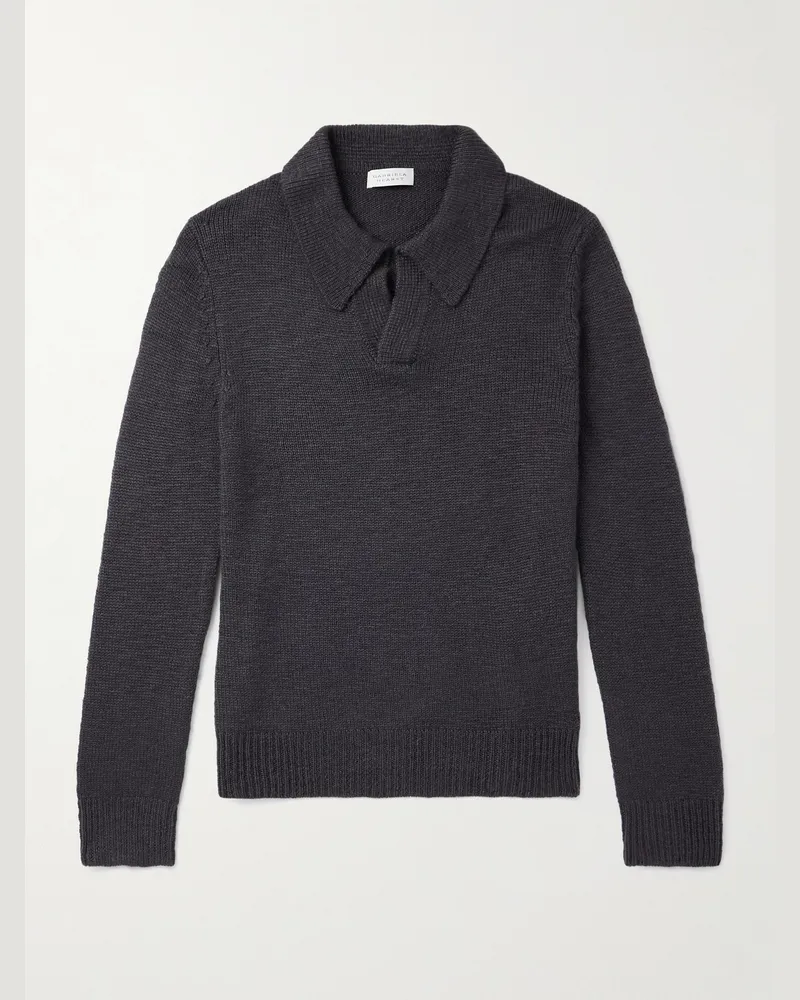 Gabriela Hearst Aled Cashmere Polo Shirt Gray