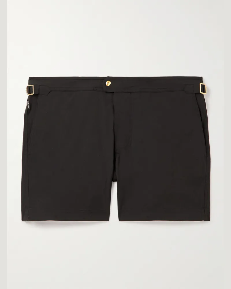Tom Ford Schmal geschnittene kurze Badeshorts Schwarz
