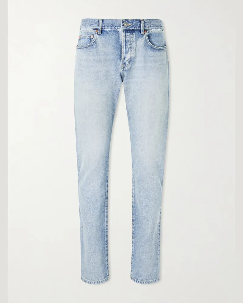 Saint Laurent Gerade geschnittene Jeans aus Bio-Denim Blau