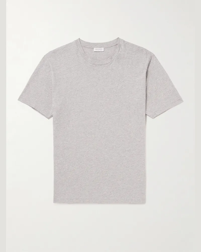 Sunspel Riviera Supima Cotton-Jersey T-Shirt Gray