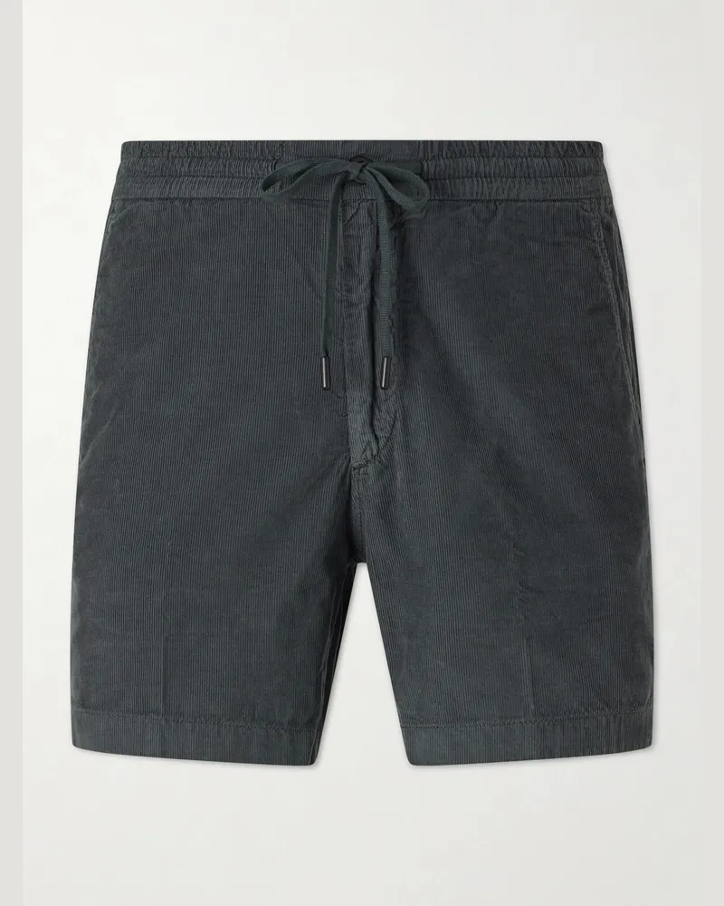 Slowear Gerade geschnittene Shorts aus Baumwollcord mit Kordelzugbund Grün