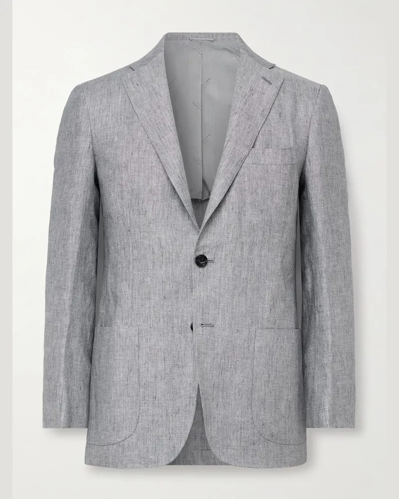 Kiton Sakko aus Leinen Grau