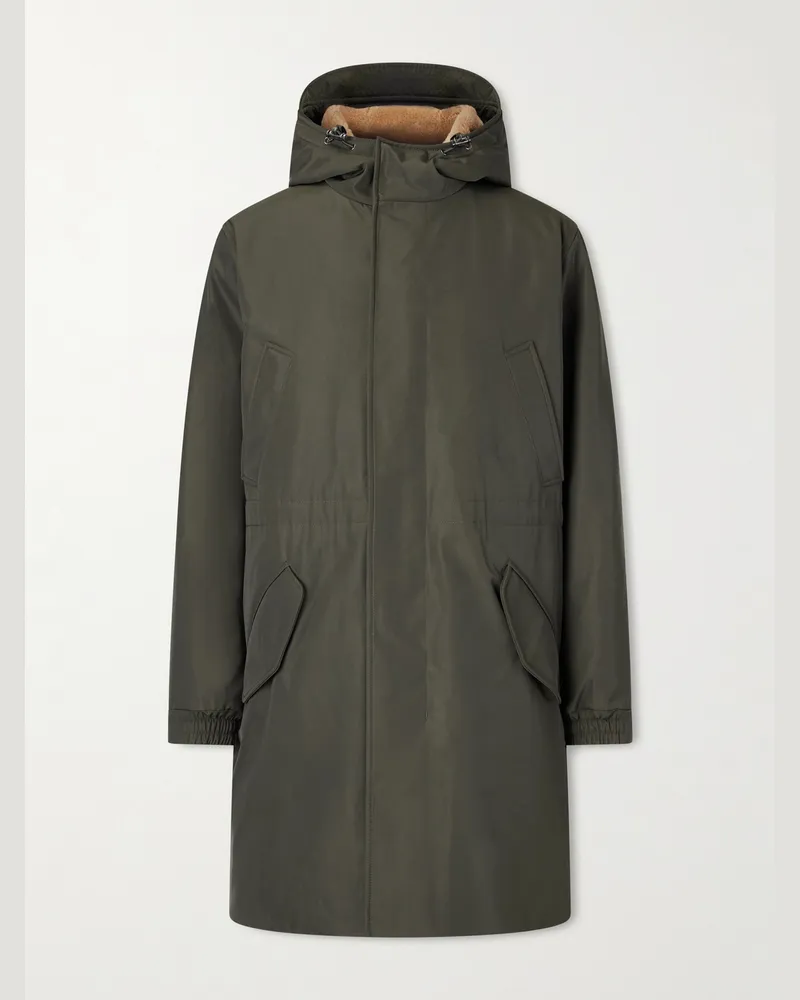 Loro Piana Zermatt wattierter Parka aus Shell mit Kapuze Grün