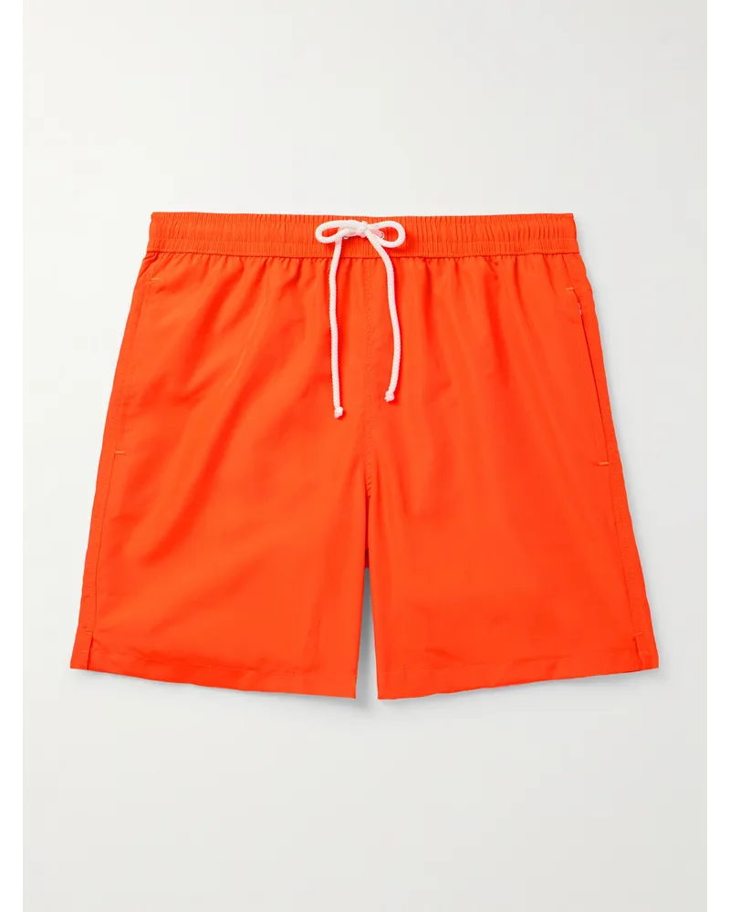 Anderson & Sheppard Gerade geschnittene mittellange Badeshorts Orange