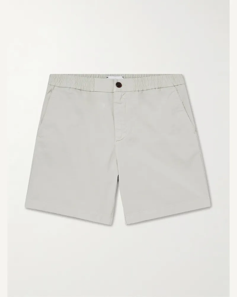 MR P. Straight-Leg Garment-Dyed Organic Cotton-Blend Twill Shorts Gray